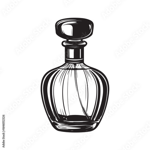 Perfume bottle silhouette, Perfume bottle vector illustration isolated on a white background, perfume bottle silhouette vector illustration