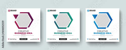 Creative corporate square social media post or web banner ad template. Creative design for online business promotion, Online banner, advertising, digital post design.