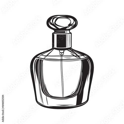 Perfume bottle silhouette, Perfume bottle vector illustration isolated on a white background, perfume bottle silhouette vector illustration