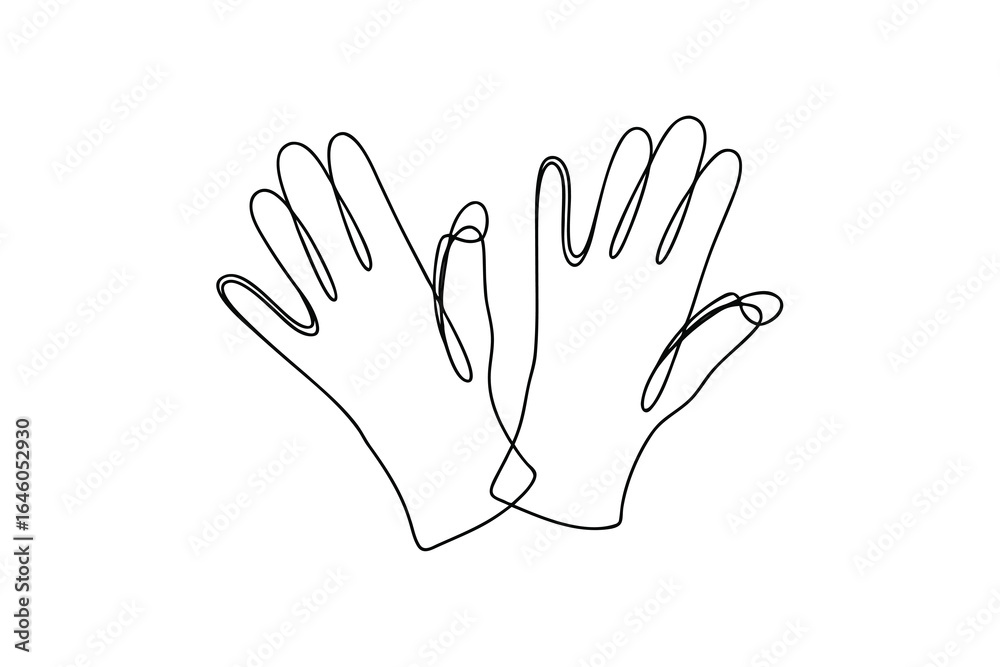 Obraz premium Single line continuous line drawing two open hands vector