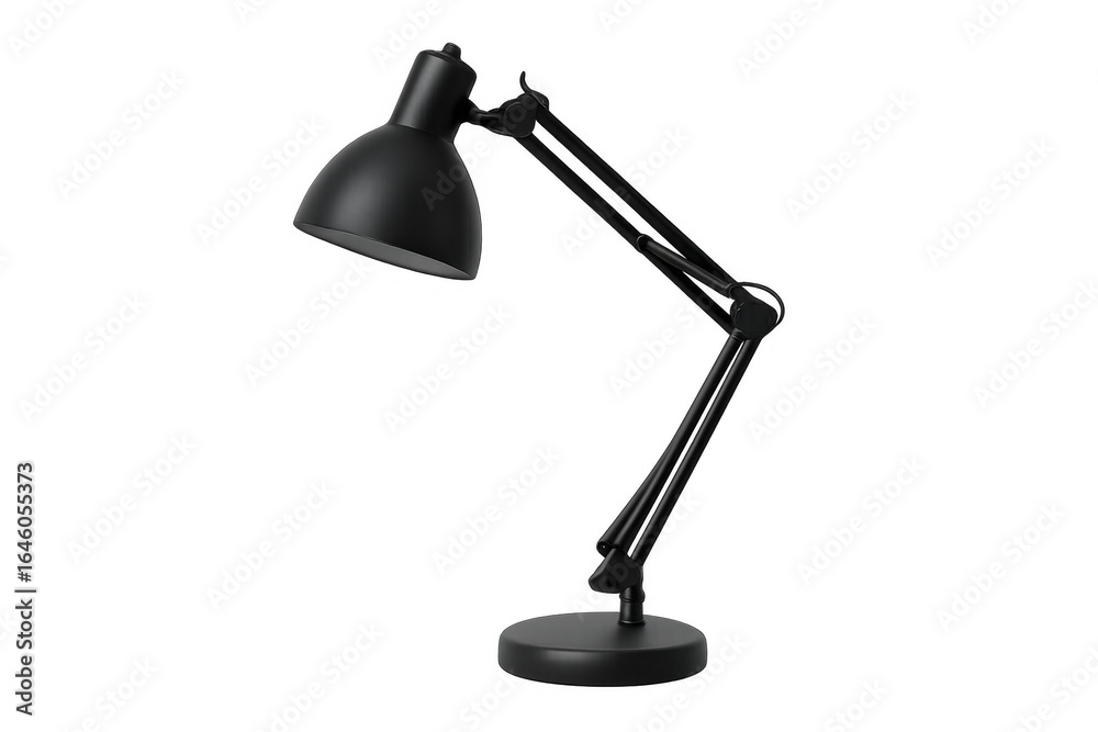 Black desk lamp illuminating creative workspace with transparent background Black desk lamp illuminating creative workspace with transparent background