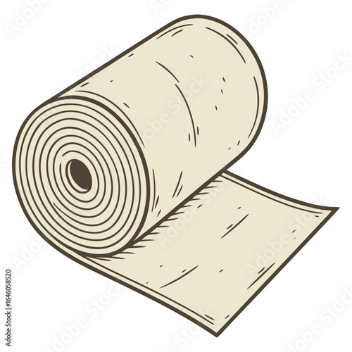 Rolled up fabric or paper material texture.