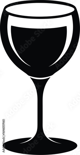 Elegant wine glass silhouette on a clean background