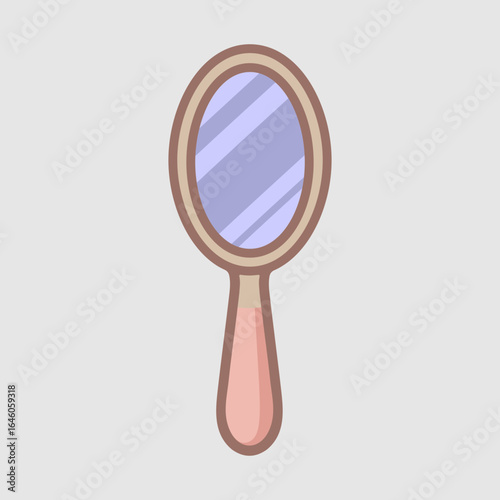Handheld mirror in classic style, beauty and personal care accessory