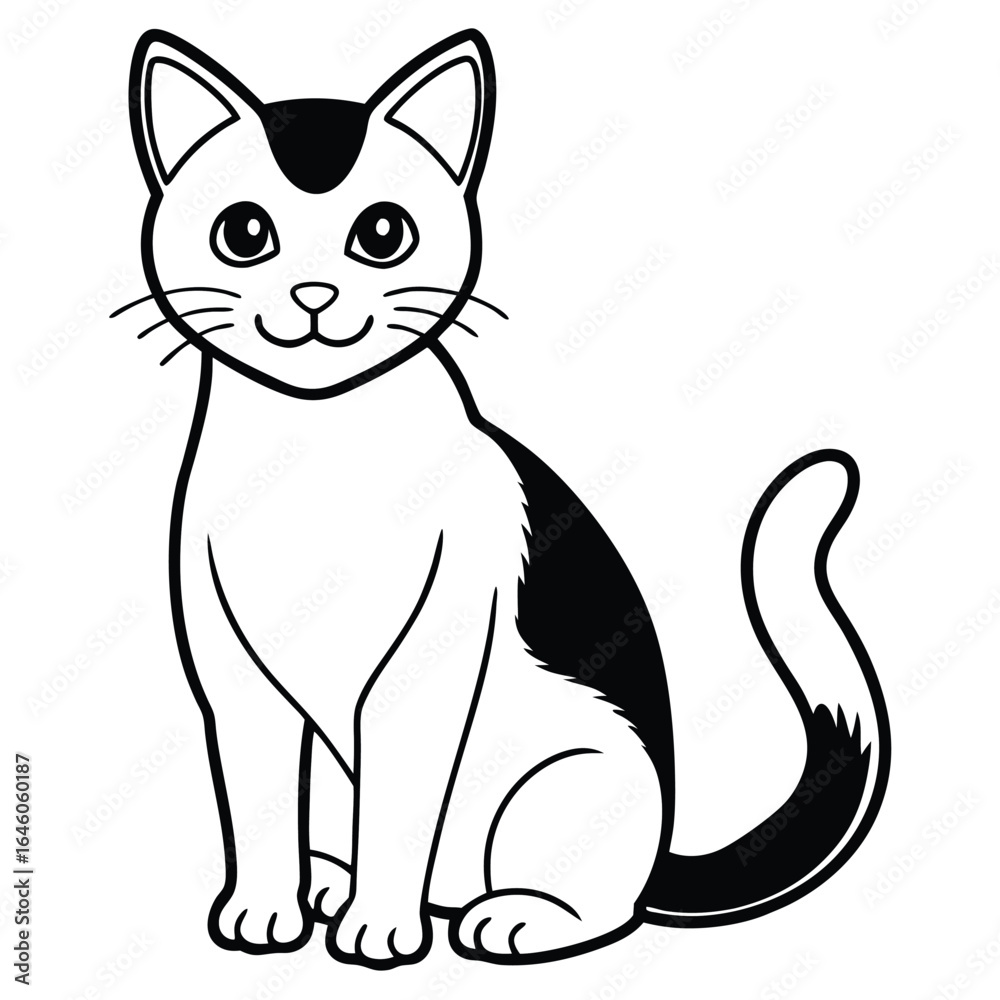 Obraz premium Cute Cat Illustration – National Cat Day Celebration