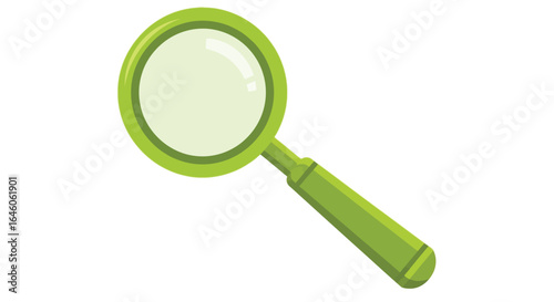 Green magnifying glass search tool vector graphic