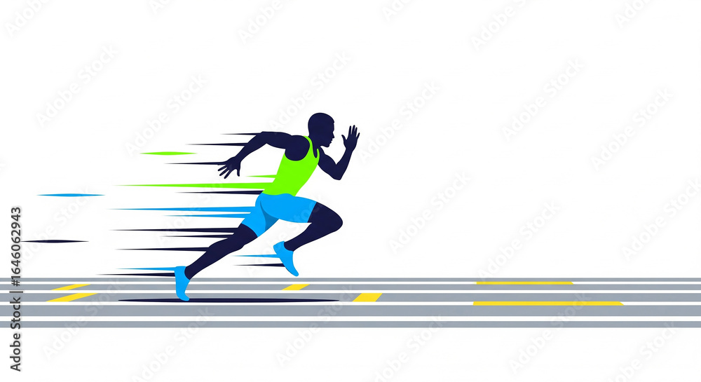 Obraz premium runners vector illustration