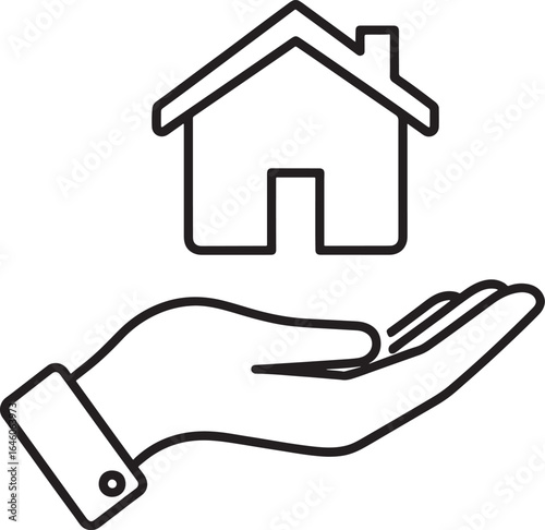 Hand holding a house icon representing home ownership and security