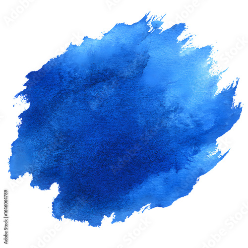 Blue Watercolor Texture isolated on transparent background