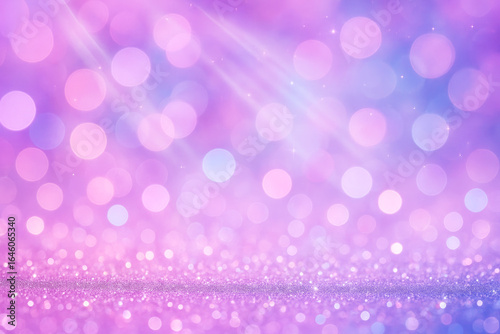 Soft Pink and Purple Bokeh Lights and Glittering Surface Background abstract