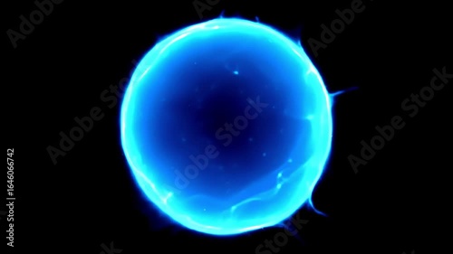 Animated Glowing Blue Orb on Black Background - Abstract Motion Graphics