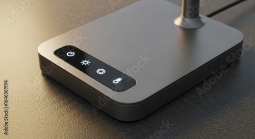 Modern desk lamp base with illuminated touch controls