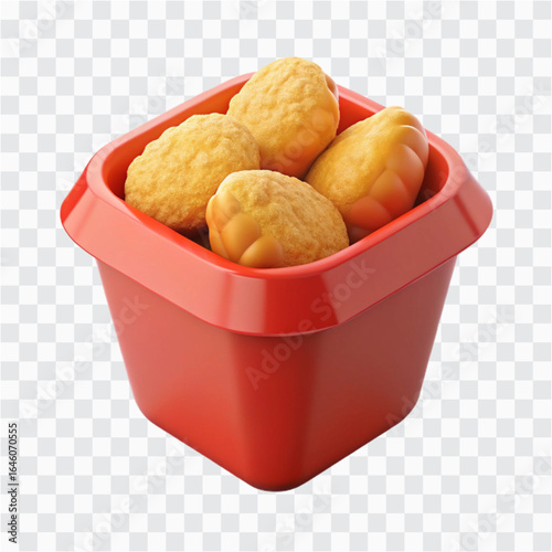 3D Chicken Nuggets Icon | Crispy Snack, Fast Food & Finger Food Symbol