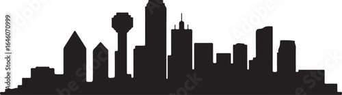 Dallas skyline silhouette horizontal banner Texas cityscape vector illustration