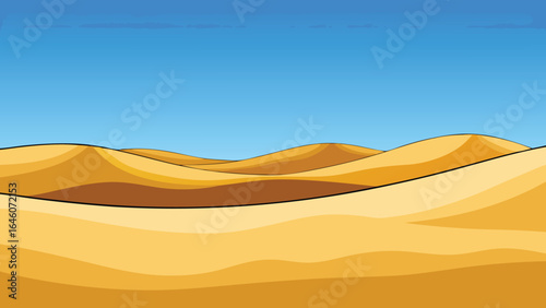 Sandy desert dunes under blue sky sand dunes landscape