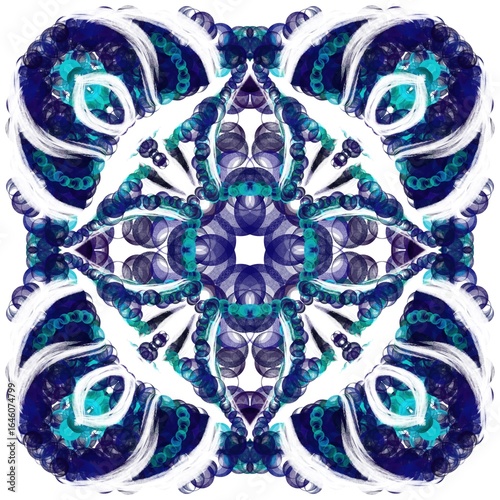 flower pattern decorative plate. Design for ceramic tiles