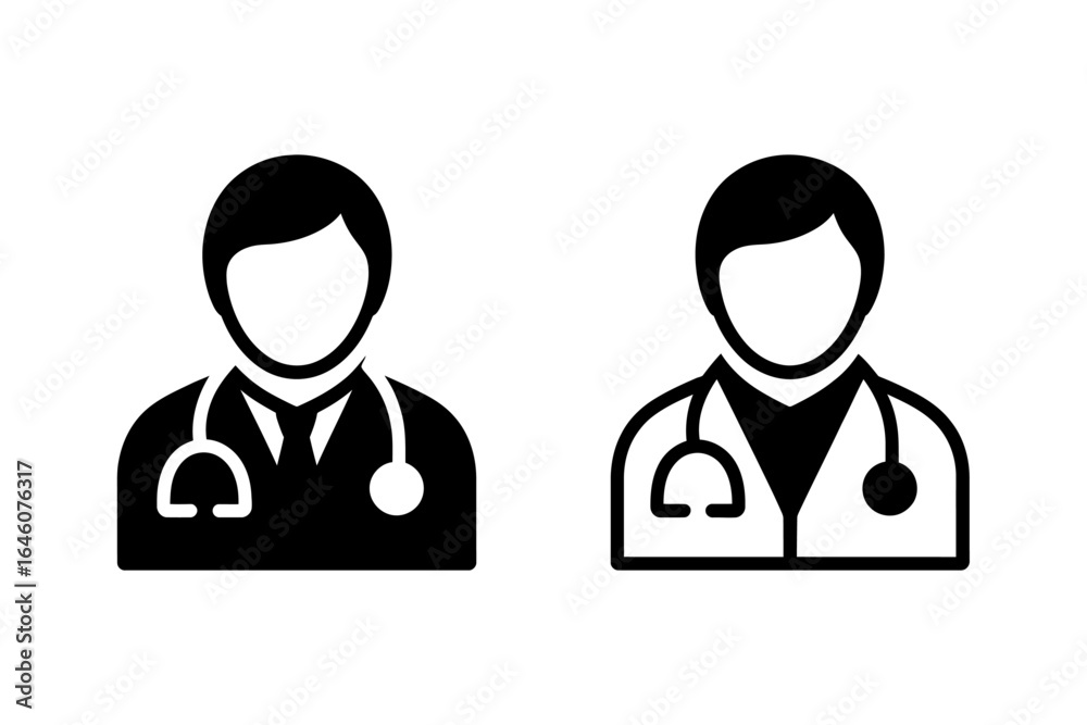 Medical professional icons representing healthcare concept and doctor symbols with stethoscope art Medical professional icons representing healthcare concept and doctor symbols with stethoscope art