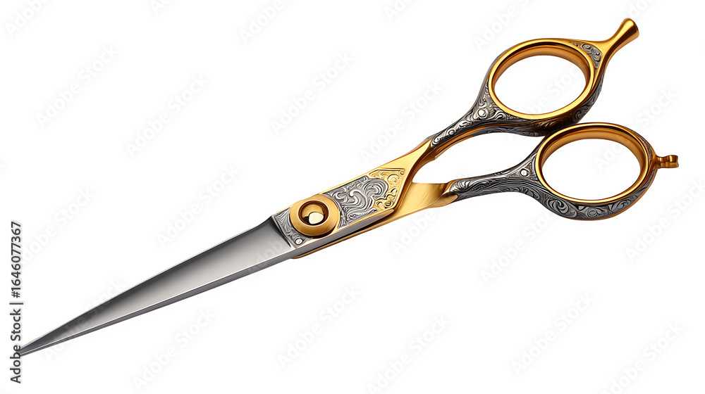 Fototapeta premium Professional Hairdressing Scissors, isolated on transparent background