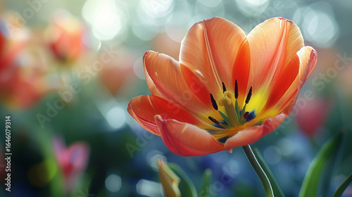 A close-up of a vibrant tulip