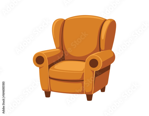 Cozy orange armchair inviting relaxation in a warm living space