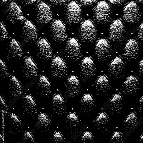Black leather tufted texture pattern background for furniture upholstery and design projects use texture