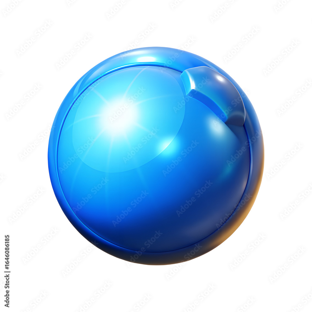 Obraz premium Shiny Blue Glossy Sphere 3D Illustration