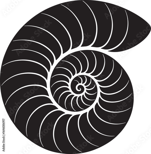 Nautilus Shell Silhouette Vector Art for Nature Inspired Designs and Illustrations
