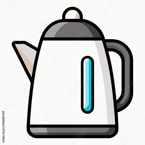 Clean white electric kettle vector design