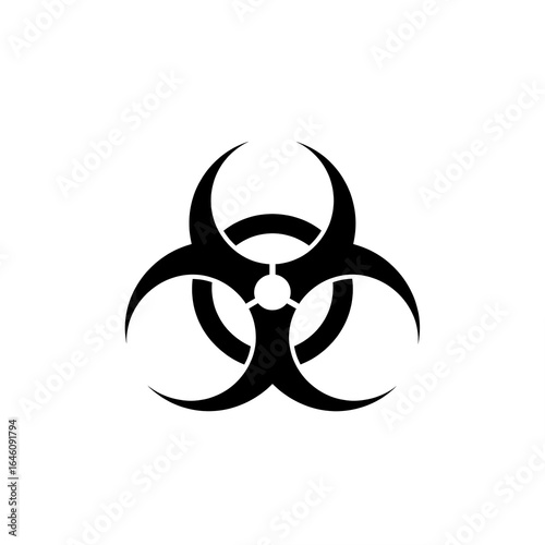 Solid black silhouette of a biohazard symbol