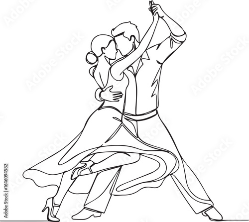 vector illustration of a dancing couple