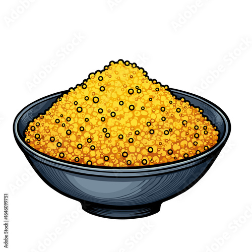 Bowl of couscous, showcasing fluffy texture and vibrant color, ideal for healthy meals