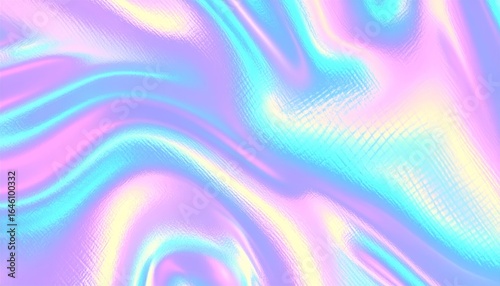 Abstract Metallic Vaporwave Background With Mesh Overlays And Flowing Chrome Reflections