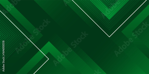 Dynamic fluid green geometric with rectangular box lines gradient background. Vector illustration