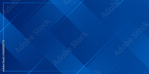 Abstract blue background with glowing geometric lines. Modern blue gradient square shape design. Futuristic technology concept.