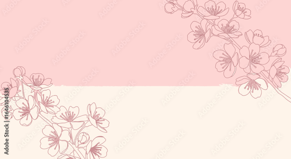 Naklejka premium Elegant Floral Cherry Blossom Background Illustration with Pastel Pink Tones