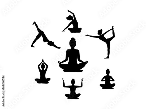 yoga silhouette vector