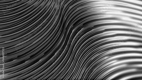 Wallpaper Mural Seamless loop animation of flowing black and white metallic wavy lines, forming a sleek modern abstract background. Torontodigital.ca