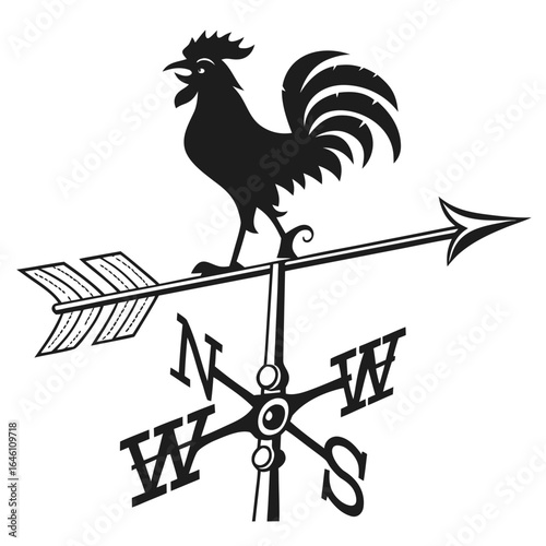 Old wind vane silhouette