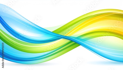 Abstract Vector Background With Aurora Inspired Ribbon Waves Displaying Blue Green And Yellow Colors