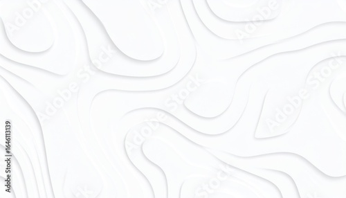 Abstract White 3D Paper Cut Surface With Ripple Contours and Texture Background