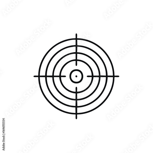 A simple yet effective target with concentric circles and crosshairs, the focus is centered. This minimalist image is a symbol of precision, focus, and aim.