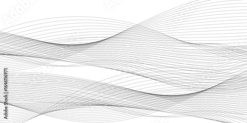Abstract wavy gray blend liens design on white background. Digital frequency track equalizer. Vector illustration, Wavy stylized it make using blend tool.	
