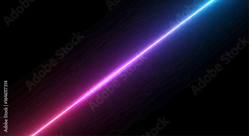 Abstract Neon Light Streak with Vibrant Pink and Blue Hues Against a Dark Background
