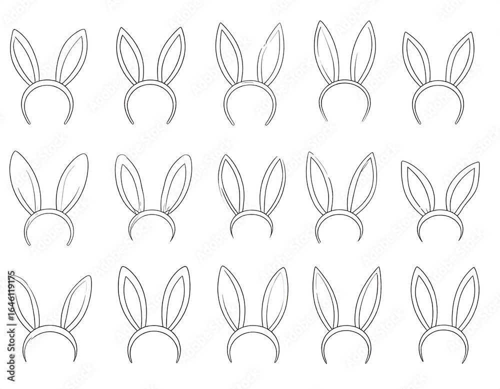 Fototapeta premium Simple black and white rabbit headband designs