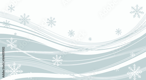 Gentle Winter Elegance Abstract Background Featuring Snowflakes And Wavy Lines