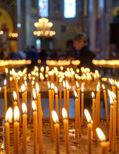 Many lit candles in a church (1)