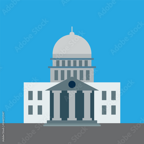 Capitol Building Illustration Government Symbol Architectural Design Politics Landmark Democracy United States Congress Governmental Structure American Icon