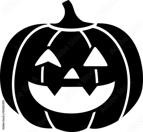 cute Halloween pumpkin silhouette with face.
Jack o lantern pumpkin for Halloween.