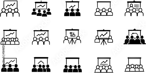 audience presentation screen icon vector sign
