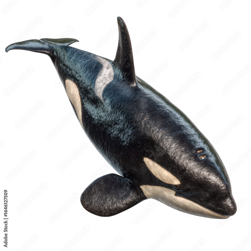 Fototapeta premium Majestic orca whale isolated on transparent background